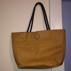 Ostrich Texture Tan Bag